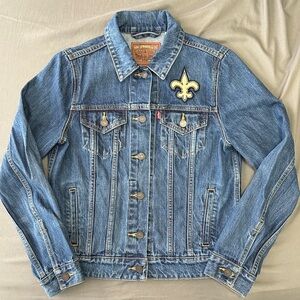 Levi's Blue Jean Jacket with NFL Saints logo